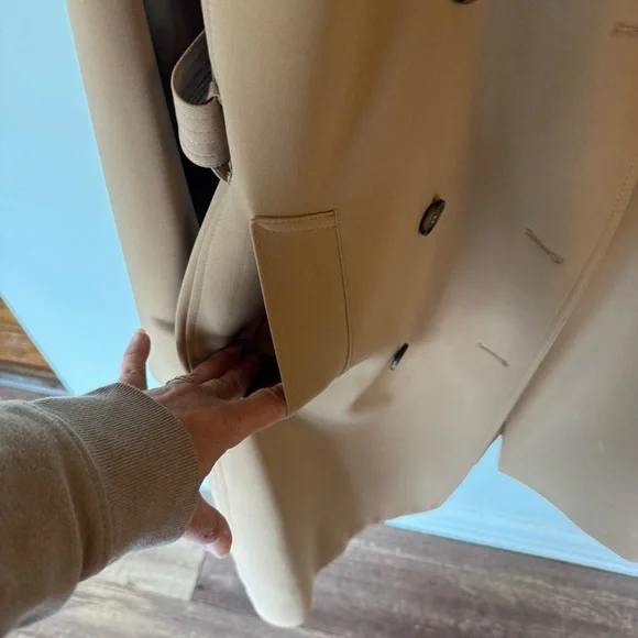 H&M Classic Tan Double-Breasted Women's trench Coat size XL - Picture 4 of 14